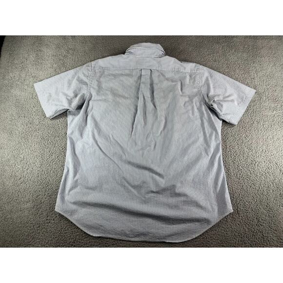 Polo Ralph Lauren Shirt Mens XL Button Down Blue Stripped Short Sleeve Classic - Picture 10 of 11